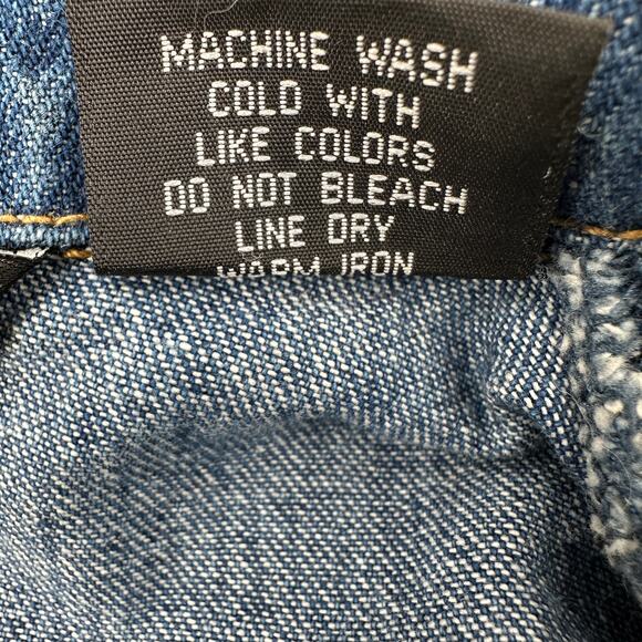 Gordon James Jean Jacket Sz XL Dark Wash Denim Floral Paisley Embroidered Blazer - Picture 12 of 12